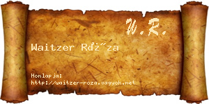 Waitzer Róza névjegykártya